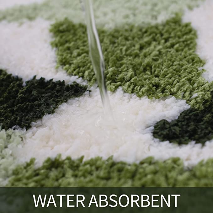 Extra Soft Flocking Bath Mats Absorbent Non-Slip Bathroom Rugs Leaves 02 - Image 2