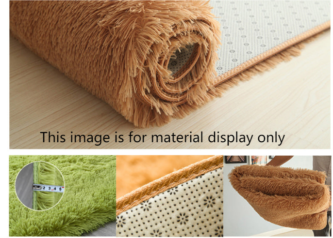 Silver-grey Colour Modern Plain Carpet Bedroom Living Room Sofa Rugs Soft Plush Shaggy Rugs - Image 3