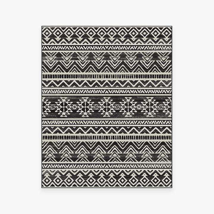 Modern Black Geometric Rugs for Living Room Bedroom Hall Office Machine Washable - Image 10