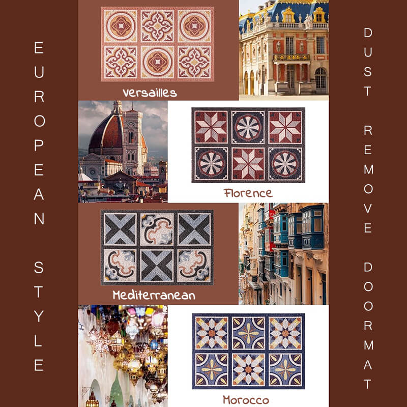 European Style Dust Remove Doormat Entrance Non-slip Outdoor Floormat