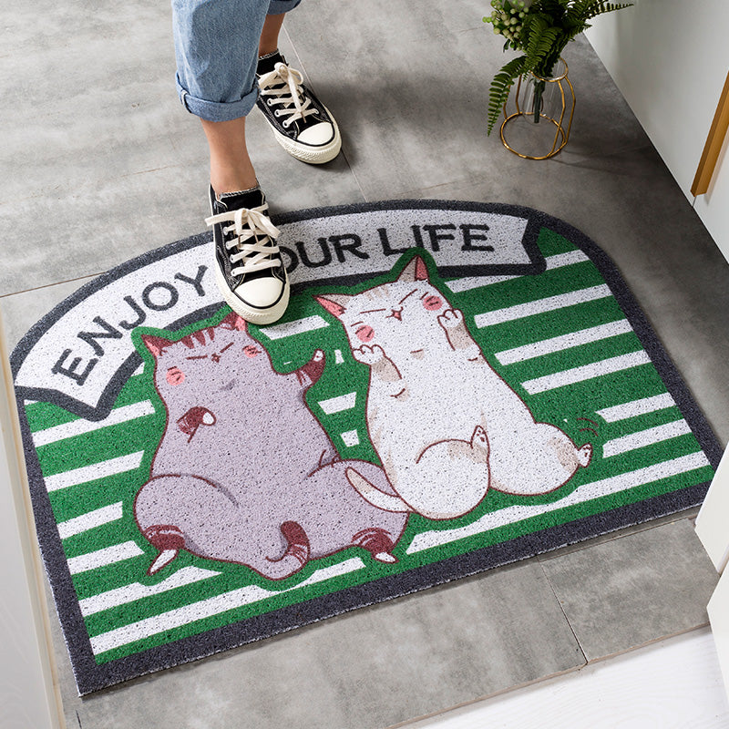 Lovely Cats Pets Sand Dust Scraping Abrasion Resistance Durable Non-slip Mats Cartoon Doormat