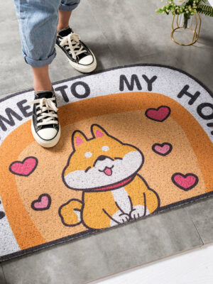 Cute Dog Pets Welcome to My Home Durable Non-slip Mats Cartoon Doormat