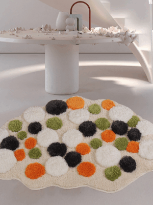 Creamy Thicked Shaped Fleece Flocked Entryway Doormat Rugs Kitchen Bathroom Anti-slip Mats