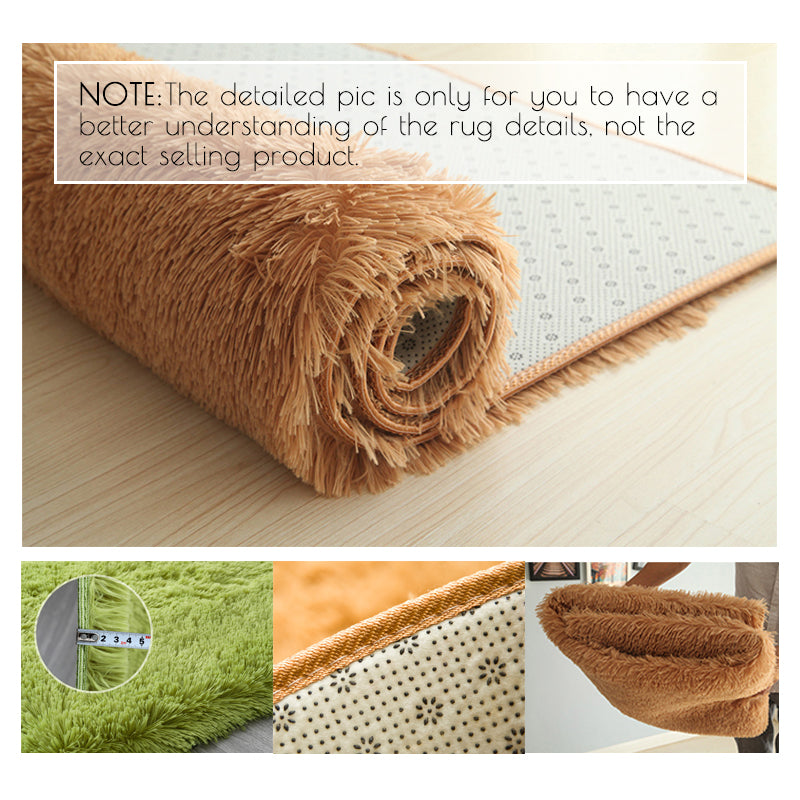 Beige White Colour Modern Plain Carpet Bedroom Living Room Sofa Rugs Soft Plush Shaggy Rugs - Image 5
