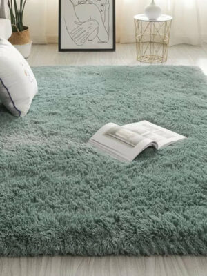 Green Turquoise Color Modern Plain Rug Bedroom Living Room Sofa Rug Soft Plush Shaggy Rugs
