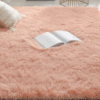 Orange-pink Color Modern Plain Rug Bedroom Living Room Sofa Rug Soft Plush Shaggy Rugs