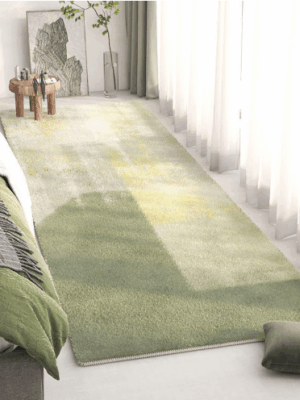 Green Living Room Shaggy Rug Light Luxury Lambswool Bedroom Sofa Coffee Table Rug Floating Window Mat 01