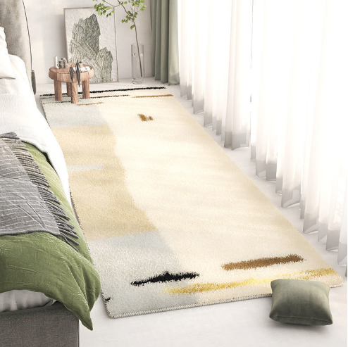 Creamy Colors Living Room Shaggy Rug Light Luxury Lambswool Bedroom Sofa Coffee Table Rug Floating Window Mat