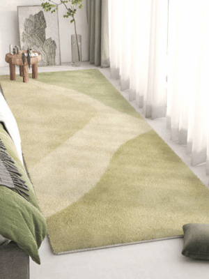 Green Living Room Shaggy Rug Light Luxury Lambswool Bedroom Sofa Coffee Table Rug Floating Window Mat 08