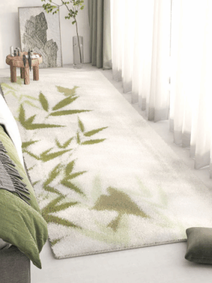 Green Living Room Shaggy Rug Light Luxury Lambswool Bedroom Sofa Coffee Table Rug Floating Window Mat 09