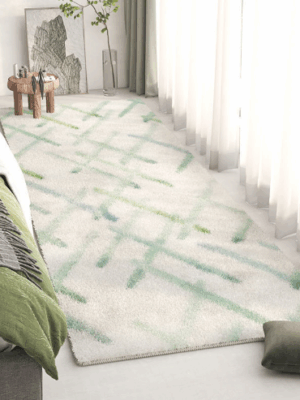 Green Living Room Shaggy Rug Light Luxury Lambswool Bedroom Sofa Coffee Table Rug Floating Window Mat 10