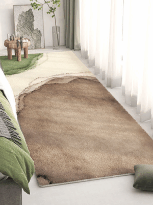 Green Living Room Shaggy Rug Light Luxury Lambswool Bedroom Sofa Coffee Table Rug Floating Window Mat 11
