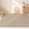 Linen Patterned Brown Color Modern Minimalist Living Room Rug Bedroom Sofa Coffee Table Rug 03
