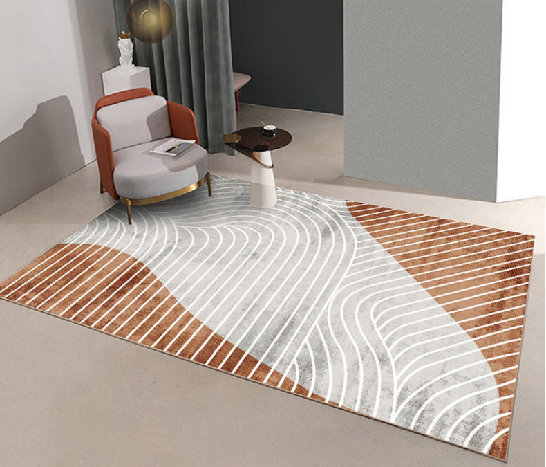 Simple Lines Plain Living Room Bedroom Light Luxury Household Living Room Rugs Bedside Rugs 06 - Image 2