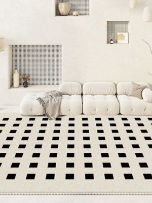 Cream-style Sofa Coffee Table Bedroom Floor Mats Thickened Water Absorbent Faux Cashmere Rug 01