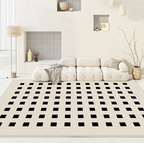 Cream-style Sofa Coffee Table Bedroom Floor Mats Thickened Water Absorbent Faux Cashmere Rug 01