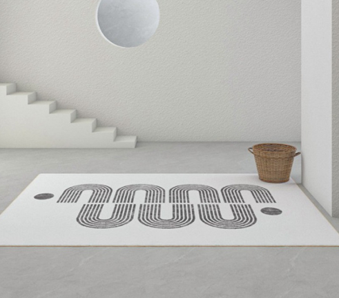 Black and white line faux cashmere carpet Living room home carpet Bedroom plush bedside carpet