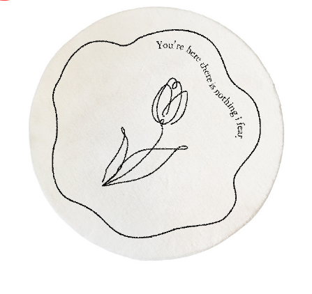 Black and white line Rounded faux cashmere carpet Living room home carpet Bedroom plush bedside carpet