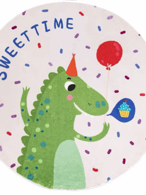 Cute Animals Round Faux Cashmere Rugs For Living Room Bedroom Rug Bedside Rug Children's Room