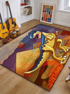 Dinosaur Happy Land Floor Mats For Bedroom Children's Room Sofa Mat Easy Care Floor Mats