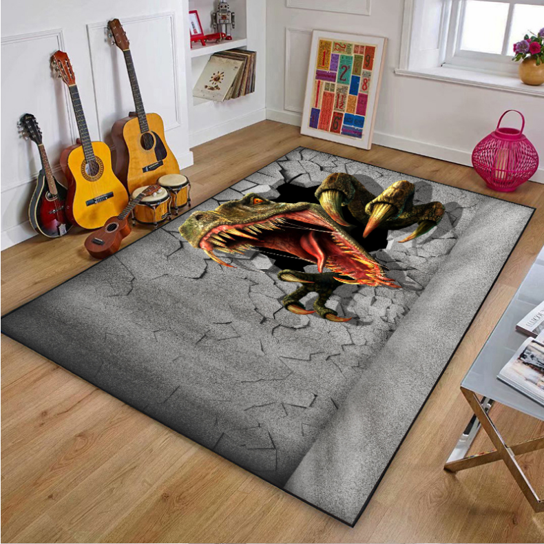 Dinosaur Happy Land Floor Mats For Bedroom Children's Room Sofa Mat Easy Care Floor Mats - Image 4