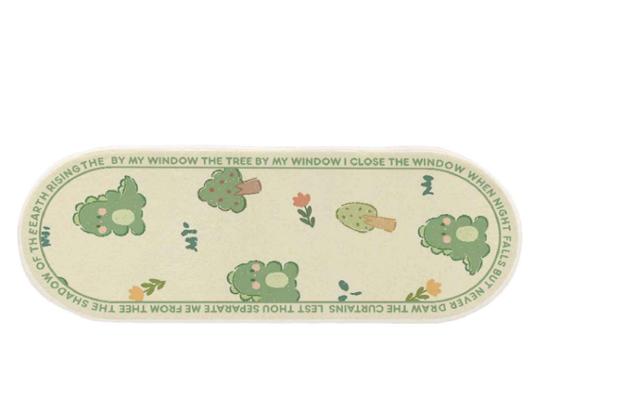 Green Cute Cartoon Dinosaur Faux Cashmere Children's Carpet Living Room Home Room Bedroom Carpets - Image 2