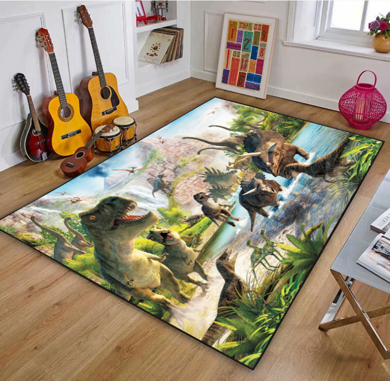 Dinosaur Happy Land Floor Mats For Bedroom Children's Room Sofa Mat Easy Care Floor Mats - Image 6