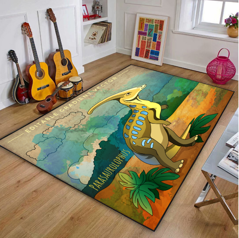 Dinosaur Happy Land Floor Mats For Bedroom Children's Room Sofa Mat Easy Care Floor Mats - Image 7