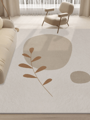 Lovely Simple Pattern Faux Cashmere Rugs For Living Room Bedroom Bedside Rugs Anti-slip Foot Mats