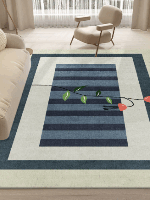 Lovely Simple Pattern Faux Cashmere Rugs For Living Room Bedroom Bedside Rugs Anti-slip Foot Mats