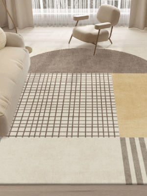 Lovely Simple Pattern Faux Cashmere Rugs For Living Room Bedroom Bedside Rugs Anti-slip Foot Mats