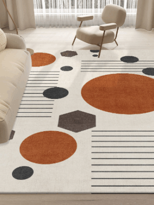 Lovely Simple Pattern Faux Cashmere Rugs For Living Room Bedroom Bedside Rugs Anti-slip Foot Mats