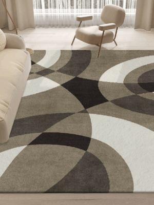 Lovely Simple Pattern Faux Cashmere Rugs For Living Room Bedroom Bedside Rugs Anti-slip Foot Mats