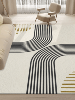 Lovely Simple Pattern Faux Cashmere Rugs For Living Room Bedroom Bedside Rugs Anti-slip Foot Mats