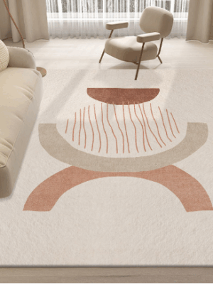 Lovely Simple Pattern Faux Cashmere Rugs For Living Room Bedroom Bedside Rugs Anti-slip Foot Mats