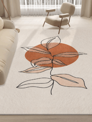 Lovely Simple Pattern Faux Cashmere Rugs For Living Room Bedroom Bedside Rugs Anti-slip Foot Mats