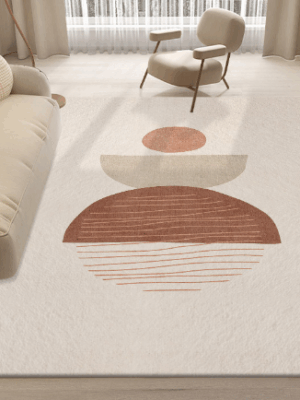 Lovely Simple Pattern Faux Cashmere Rugs For Living Room Bedroom Bedside Rugs Anti-slip Foot Mats