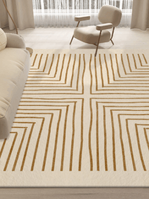 Lovely Simple Pattern Faux Cashmere Rugs For Living Room Bedroom Bedside Rugs Anti-slip Foot Mats