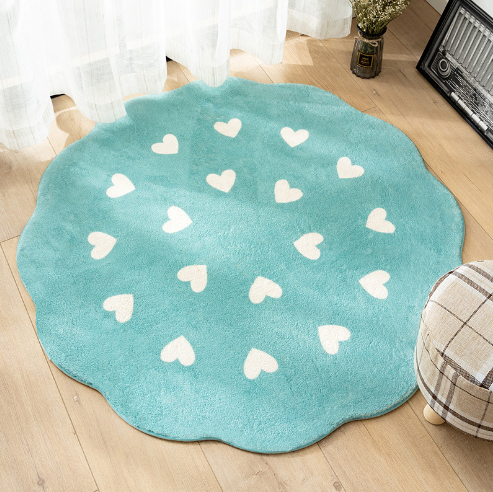 Cute Flower Pattern Faux Cashmere Rugs For Living Room Bedroom Bedside Rugs Anti-slip Foot Mats - Image 4