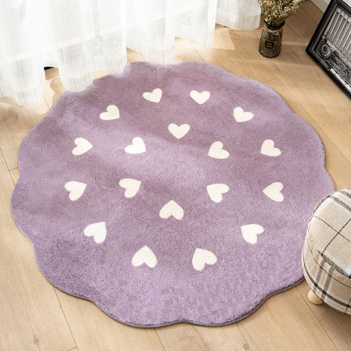 Cute Flower Pattern Faux Cashmere Rugs For Living Room Bedroom Bedside Rugs Anti-slip Foot Mats - Image 5