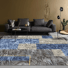 Imitation Animal Fur Geometric Patterns Creative Carpets For Dining Room Bedroom