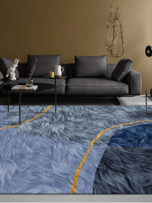 Imitation Animal Fur Geometric Patterns Creative Carpets For Dining Room Bedroom