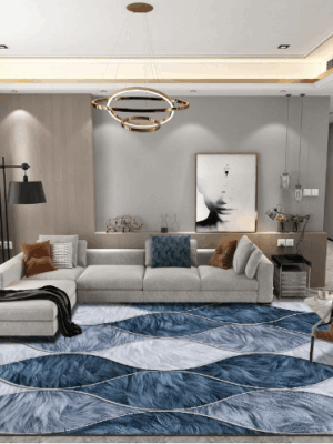 Imitation Animal Fur Geometric Patterns Creative Carpets For Dining Room Bedroom