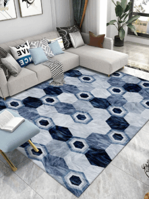 Imitation Animal Fur Geometric Patterns Creative Carpets For Dining Room Bedroom