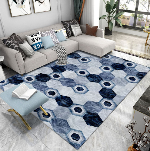Imitation Animal Fur Geometric Patterns Creative Carpets For Dining Room Bedroom