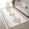 Persian-style Geometric Pattern Faux Cashmere Rugs For Living Room Bedroom Bedside Rugs Anti-slip Foot Mats