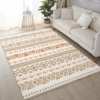 Persian-style Geometric Pattern Faux Cashmere Rugs For Living Room Bedroom Bedside Rugs Anti-slip Foot Mats