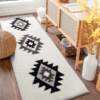 Bohemian Style Super Soft Flocked Bath Mat Absorbent And Non-slip Bathroom Rugs