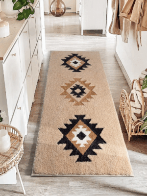 Bohemian Style Super Soft Flocked Bath Mat Absorbent And Non-slip Bathroom Rugs