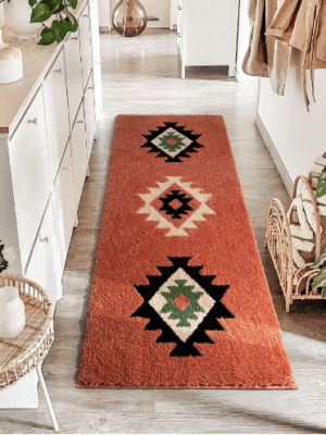Bohemian Style Super Soft Flocked Bath Mat Absorbent And Non-slip Bathroom Rugs